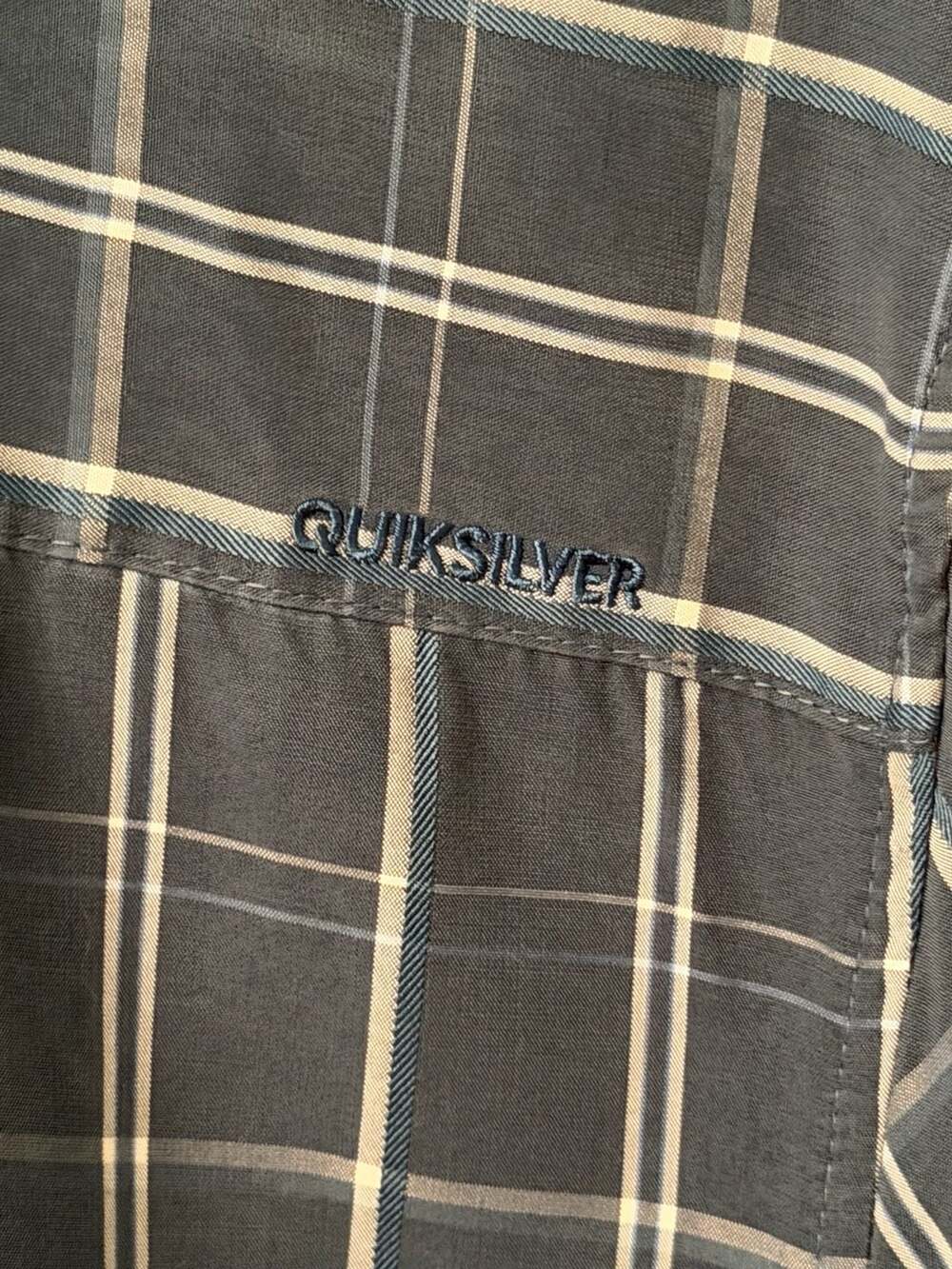 Quiksilver Waterman Collection Comfort Fit Plaid Short Sleeve Shirt Blue Large - Picture 5 of 6